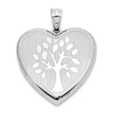 Sterling Silver Rhodium-plated Tree Ash Holder Heart Locket