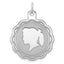 Engraveable Girl Disc Charm in Sterling Silver, 29mm - Sophia Jewelers