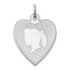 Sterling Silver Rhodium-plated Engraveable Girl Disc Charm