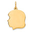 Angular Profile Girl Disc Charm in Gold-Plated Sterling Silver, Engravable - Sophia Jewelers