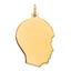 Sterling Silver GP Engraveable Boy Polished Disc Charm - Sophia Jewelers