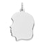 Sterling Silver Rhod-plate Eng. Girl Polished Front/Satin Back Disc Charm - Sophia Jewelers