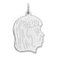 Sterl Silver Rh-plt Engraveable Girl Polished Front/Satin Back Disc Charm - Sophia Jewelers