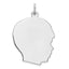 Sterl Silver Rh-plt Engraveable Boy Polished Front/Satin Back Disc Charm - Sophia Jewelers