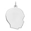 Sterl Silver Rh-plt Engraveable Boy Polished Front/Satin Back Disc Charm
