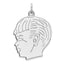 Sterling Silver Rhod-plated ENG. Boy Polished Front/Satin Back Disc Charm - Sophia Jewelers
