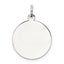 SS Rh-plt Engraveable Round Polished Front/Satin Back Disc Charm