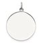 SS Rh-plt Engraveable Round Polished Front/Satin Back Disc Charm