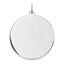 Sterling Silver Rhod-plated Eng. Rnd Polish Front/Satin Back Disc Charm