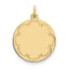 Round Disc Charm in Gold-Plated Sterling Silver, 20x26mm Engravable - Sophia Jewelers