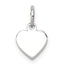 SS Rh-plt Engraveable Heart Polished Front/Satin Back Disc Charm
