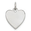 SS Rh-plt Engraveable Heart Polished Front/Satin Back Disc Charm