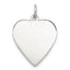 Sterling Silver Rhod-plated Eng. Heart Polish Front/Satin Back Disc Charm