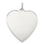 SS Rh-plt Engraveable Heart Polished Front/Satin Back Disc Charm