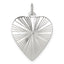 SS Rh-plt Engraveable Heart Polished Front/Satin Back Disc Charm
