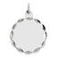 Sterling Silver Rh-plt Engraveable Polished Front/Satin Back Disc Charm