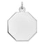 Engravable Octagon Disc Charm in Sterling Silver - Sophia Jewelers
