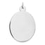 Sterling Silver Rhod-plate Eng. Oval Polish Front/Satin Back Disc Charm