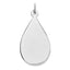 SS Rh-plt Engraveable Teardrop Polished Front/Satin Back Disc Charm