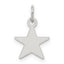 Sterling Silver Rhodium-plated Engraveable Star Disc Charm