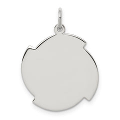 Sterling Silver Rhodium-plated Engraveable Disc Charm