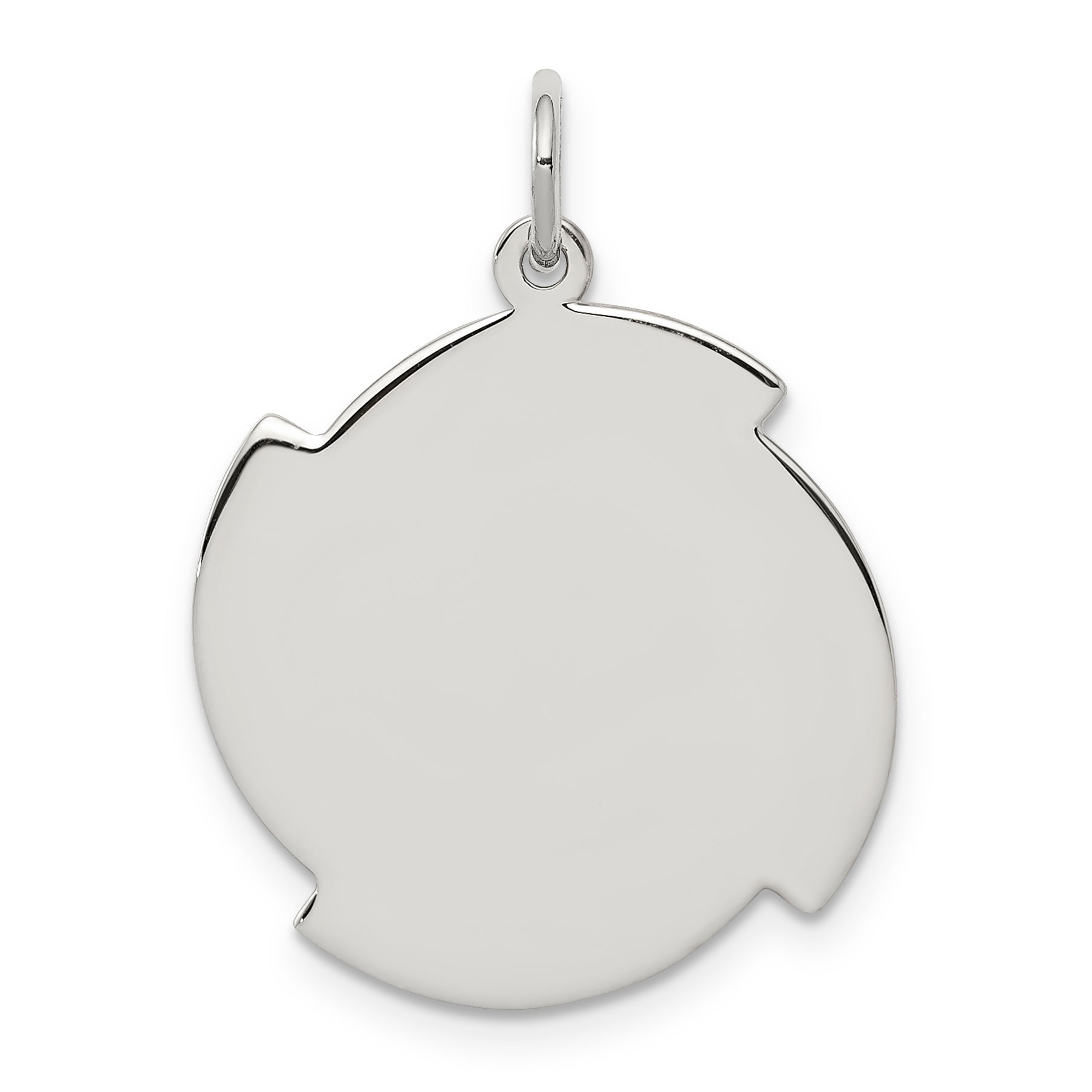 Sterling Silver Rhodium-plated Engraveable Disc Charm