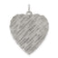 SS Rh-plt Engraveable Heart Patterned Polished Front/Satin Back Disc