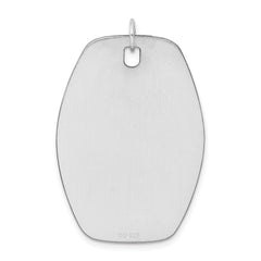 Sterling Silver Rh-plt Engraveable Polished Front/Satin Back Disc Charm