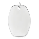 Sterling Silver Rh-plt Engraveable Polished Front/Satin Back Disc Charm