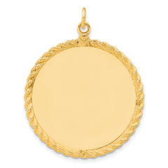 Sterling Silver GP Engraveable Round with Rope Polished Disc