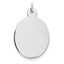 Sterling Silver Rhod-plate Eng. Oval Polish Front/Satin Back Disc Charm