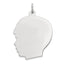 Sterling Silver Rhod-plate Eng. Boy Polished Front/Satin Back Disc Charm - Sophia Jewelers