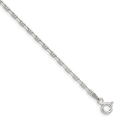 Sterling Silver Polished and D/C 2mm Marine Link Chain