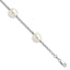 Majestik Sterling Silver Rhodium-plated 10-11mm White Imitation Shell Pearl Hand-knotted 4 Station Bracelet