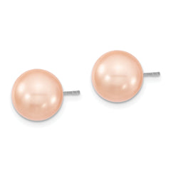 Sophia Jewelers Sterling Silver Pink Shell Pearl Stud Earrings Polished Elegance