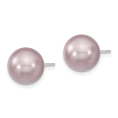 Sophia Jewelers Sterling Silver Purple Shell Pearl Stud Earrings Elegant & Gift Ready