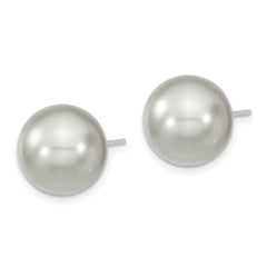 Sophia Jewelers Sterling Silver Grey Shell Pearl Stud Earrings Gift Ready