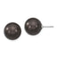 Majestik Sterling Silver Rhodium-plated 14-15mm Black Imitation Shell Pearl Stud Earrings