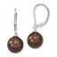 Shell Pearl Closure Dangle Leverback Earrings in Sterling Silver - Sophia Jewelers