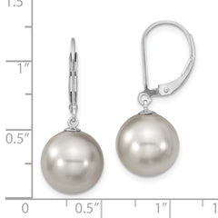 Majestik 925 Sterling Silver Grey Shell Pearl Dangle Earrings Gift Ready