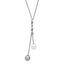 Majestik Sterling Silver Rhodium-plated 10-11mm White and Grey Imitation Shell Pearl Spring Ring Clasp 18.5 inch Necklace