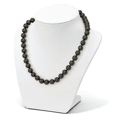 Sterling Silver Black Shell Pearl Hand-knotted Necklace 18 Gift Ready