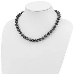 Sterling Silver Black Shell Pearl Hand-knotted Necklace 18 Gift Ready