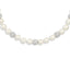 Majestik Sterling Silver Rhodium-plated 10-11mm White Imitation Shell Pearl Crystal Hand-knotted Necklace
