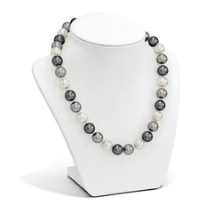 Sophia Jewelers Sterling Silver Shell Pearl Necklace, Hand-Knotted Elegance