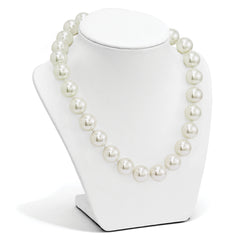 Majestik Sterling Silver Shell Pearl Necklace with Rhodium-Plated Elegance