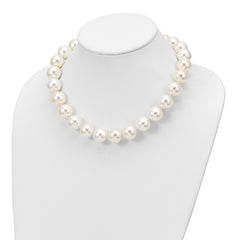 Majestik Sterling Silver Shell Pearl Necklace with Rhodium-Plated Elegance