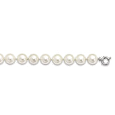 Majestik Sterling Silver Rhodium-plated 16-17mm White Imitation Shell Pearl Hand-knotted Necklace