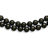 Sterling S Majestik Rh-pl 2 Row 10-11mm Blk Imitat Shell Pearl Necklace