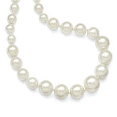 Majestik Sterling Silver Shell Pearl Necklace with Rhodium Plating